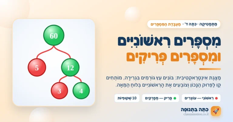 מספרים פריקים ומספרים ראשונים לכיתה ד