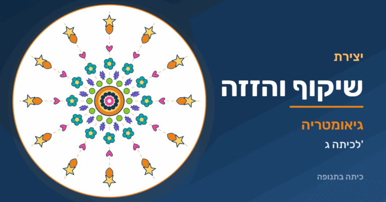 מנדלה, שיקוף והזזה – יצירה וגיאומטריה כלי דיגיטלי למורה כיתה ג'