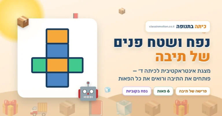 מצגת נפח ושטח פנים לכיתה ד