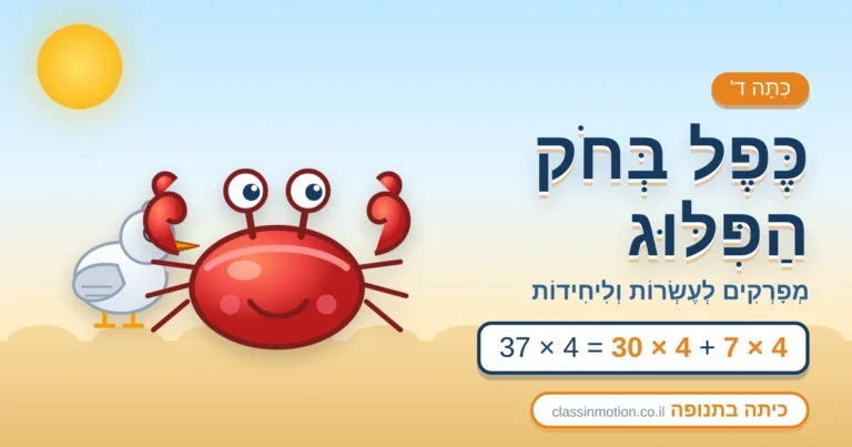 כפל וחילוק בחוק עם חוק הפילוג לכיתות ד