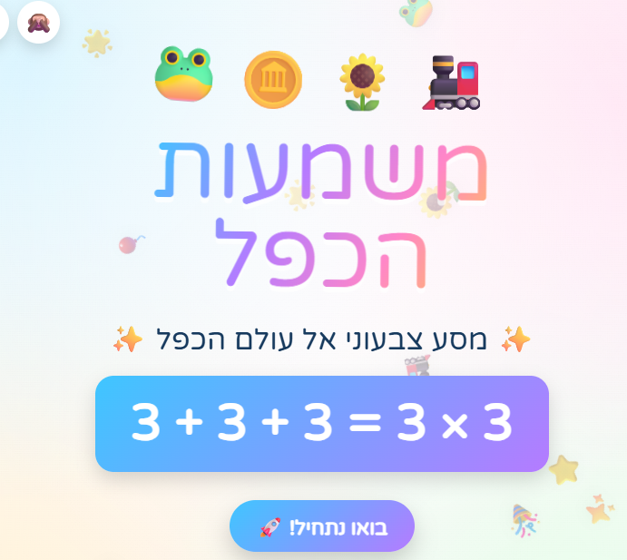 מצגת אינטראקטיבית בנושא מהות הכפל כיתה ב