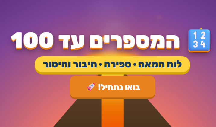 מצגת אינטראקטיבית לכיתה א בנושא המספרים עד מאה