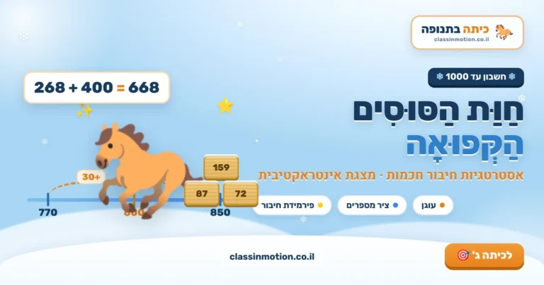 מצגת בחשבון אינטראקטיבית הכרת המספרים עד 1000 לכיתה ג