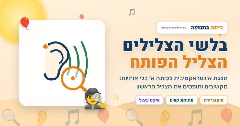 הצליל הפותח לכיתה א׳: מצגת משחקים בלי אף אות כתובה