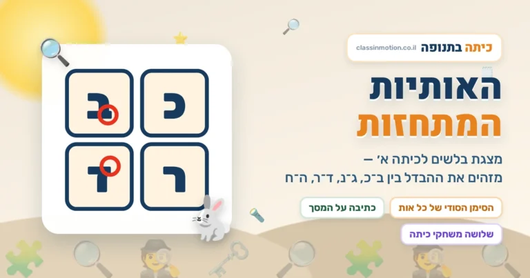 מצגת בעברית אותיות תאומות לכיתה א