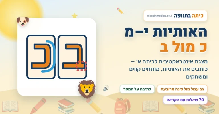 מצגת אינטראקטיבית בעברית לכיתה א י עד מ