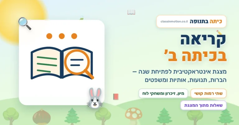 מצגת תחילת שנה בעברית לכיתה ב